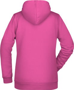 Dámská mikina s kapucí James Nicholson sweat hoodie women, růžová, vel. L