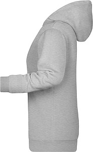 Dámská mikina s kapucí James Nicholson sweat hoodie women, tmavě šedý melír, vel. 3XL