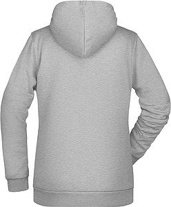 Dámská mikina s kapucí James Nicholson sweat hoodie women, tmavě šedý melír, vel. 3XL