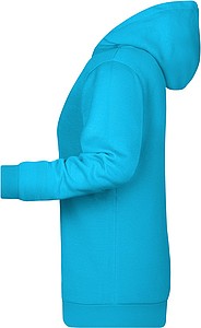 Dámská mikina s kapucí James Nicholson sweat hoodie women, tyrkysová, vel. XL