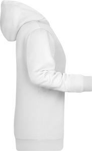 Dámska mikina s kapucňou James Nicholson sweat hoodie women, biela, veľ. L