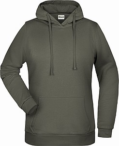 Dámska mikina s kapucňou James Nicholson sweat hoodie women, sivá, veľ. 3XL