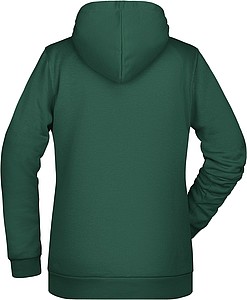 Dámska mikina s kapucňou James Nicholson sweat hoodie women, tmavozelená, veľ. L