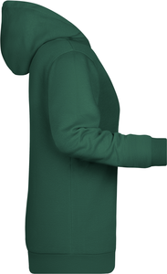 Dámska mikina s kapucňou James Nicholson sweat hoodie women, tmavozelená, veľ. L