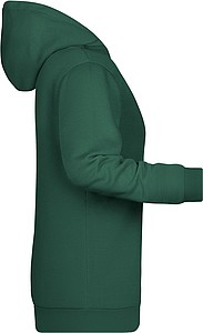 Dámska mikina s kapucňou James Nicholson sweat hoodie women, tmavozelená, veľ. L