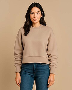 Dámska oversize croptop mikina NEXT LEVEL, čierna, veľkosť XS