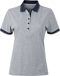 Dámská polokošile James Nicholson polo megange women, šedá/námořní modrá, vel. L