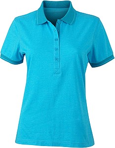 Dámská polokošile James Nicholson polo megange women, tyrkysová/tmavě tyrkysová, vel. L - reklamní polokošile