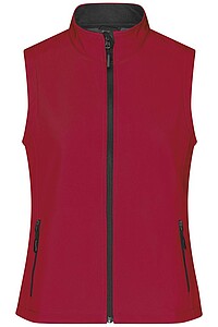 Dámska vesta James & Nicholson Promo softshell, červená/čierna, veľkosť XL