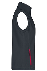 Dámska vesta James & Nicholson Promo softshell, tmavosivá/červená, veľkosť L