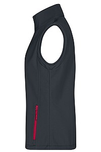 Dámska vesta James & Nicholson Promo softshell, tmavosivá/červená, veľkosť L
