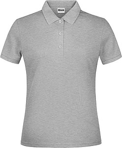 Dámské piqué polo James & Nicholson, šedý melír, L