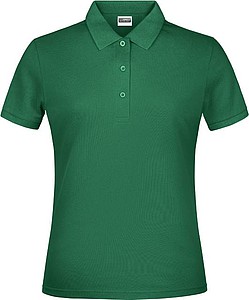 Dámské piqué polo James & Nicholson, středně zelená, XS
