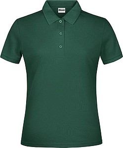 Dámské piqué polo James & Nicholson, tmavě zelená, L
