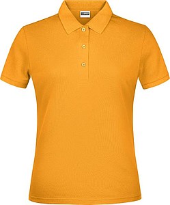 Dámské piqué polo James & Nicholson, tmavě žlutá, M