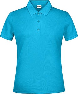 Dámské piqué polo James & Nicholson, tyrkysová, L - reklamní polokošile