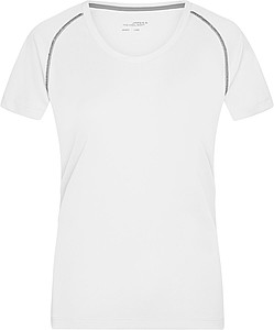 Dámské sportovní tričko James Nicholson sports T-shirt women, bílá/stříbrná, vel. S - trička s potiskem