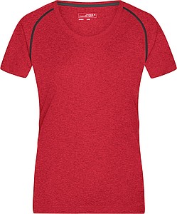 Dámské sportovní tričko James Nicholson sports T-shirt women, červený melír/černá, vel. L