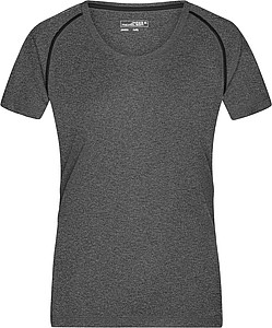 Dámské sportovní tričko James Nicholson sports T-shirt women, šedý melír/černá, vel. S