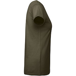 Dámské tričko s krátkým rukávem, ROLY BREDA, vojenská zelená tmavá, vel. M