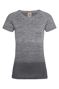 Dámské tričko STEDMAN ACTIVE SEAMLESS RAGLAN FLOW, černá/světle šedá, L - dámská trička s vlastním potiskem