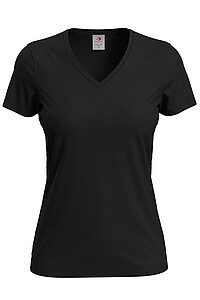 Dámske tričko STEDMAN CLASSIC V-NECK WOMEN čierna XXL