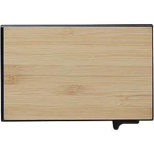 Dárková sada kuličkového pera z recyklovaného hliníku, klíčenky a RFID pouzdra na karty, béžová