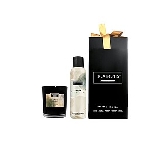 Dárková sada svíčky a sprchové pěny 200 ml TREATMENTS® Giftbox Shower Foam & Candle (DeLuxe) - Samoa