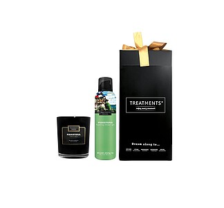 Dárková sada svíčky a sprchové pěny 200 ml TREATMENTS® Giftbox Shower Foam & Candle - Mahayana