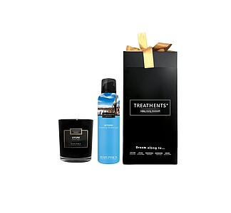 Dárková sada svíčky a sprchové pěny 200 ml TREATMENTS® Giftbox Shower Foam & Candle - Uyuni
