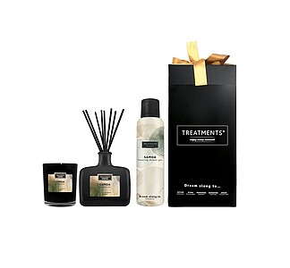 Dárková sada TREATMENTS® obsahující svíčku, difuzér 200 ml a sprchovou pěnu 200 ml - Giftbox Home & Body (DeLuxe) - Samoa