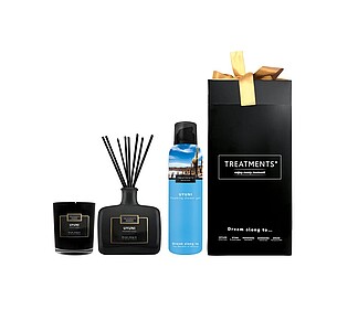 Dárková sada TREATMENTS® obsahující svíčku, difuzér 200 ml a sprchovou pěnu 200 ml - Giftbox Home & Body - Uyuni