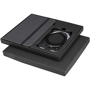 Dárková sada zápisníku formátu A6 s pevnou obálkou a MagSafe peněženky, šedá