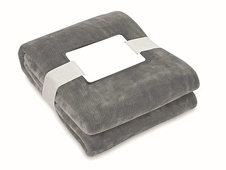 Deka 120x150cm, RPET fleece, tmavě šedá - deka s vlastním potiskem