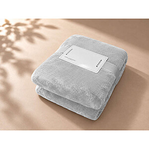 Deka OLIMA SHERPA LINED BLANKET, 130 × 180 cm, stříbrná