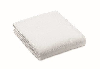 Deka RPET fleece, 120x150 cm, biela