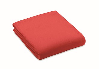 Deka RPET fleece, 120x150 cm, červená