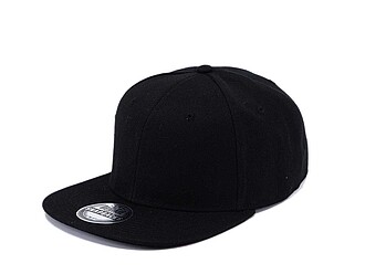 Dětská 6panelová kšiltovka s rovným kšiltem, černá