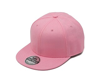 Dětská 6panelová kšiltovka s rovným kšiltem, světlá růžová