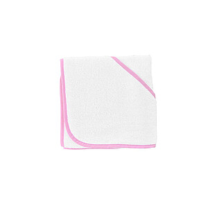 Dětská osuška s kapucí OLIMA BABY HOODED TOWEL, bílá/sv.růžová