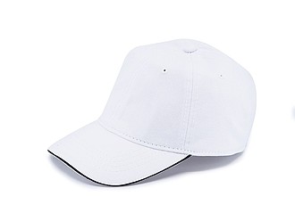Dětská šestipanelová čepice, bílá