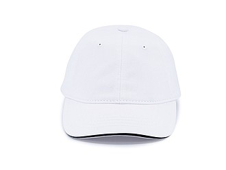 Dětská šestipanelová kšiltovka, bílá