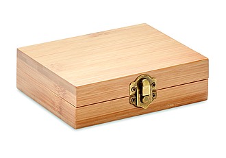 Deväť kamenných kociek na chladenie nápojov v bambusovej krabičke