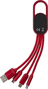 DEZIDER Nabíjecí kabel 4v1 s karabinou, červená