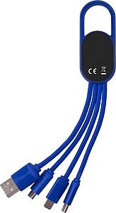 DEZIDER Nabíjecí kabel 4v1 s karabinou, modrá