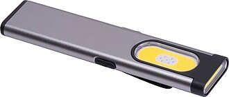 Dobíjecí COB baterka s bočním světlem, šedá