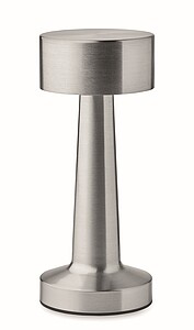 Dobíjecí kovová stolní lampa, stříbrná