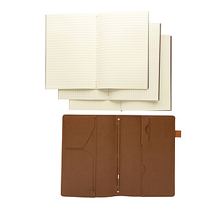 Doplnitelný zápisník Daily Notes Binder 3v1 z PU, hnědá