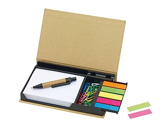 DRAWER Sada lepících lístků, značkovačů, sponek a KP s černou n.