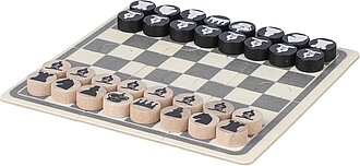 Dřevěná hra šachy a dáma, hnědá